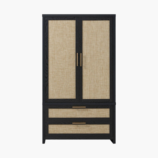 Savanna Rattan Wardrobe, 2 Drawers