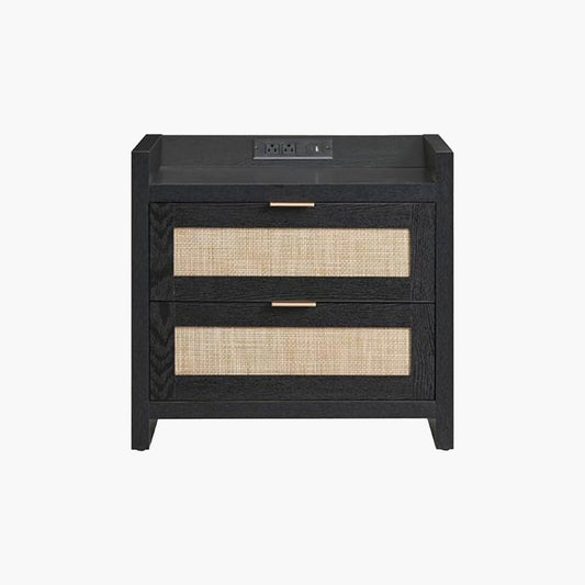 Savanna Black Nightstand with Drawer