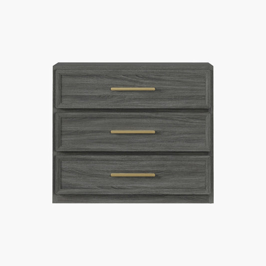 Crescent Nightstand with 3 Drawers for Bedroom