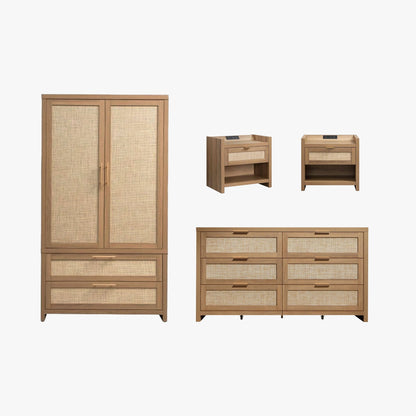 Savanna Dresser, Wardrobe and Night Tables with Charger Set