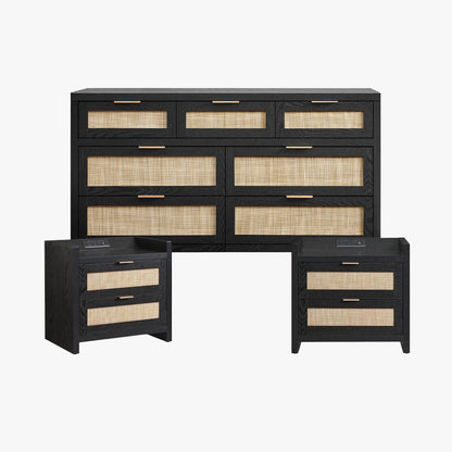 Savanna 7 Drawers Dresser and Nightstands Set
