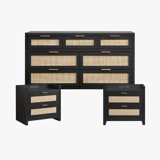 Savanna 7 Drawers Dresser and Nightstands Set