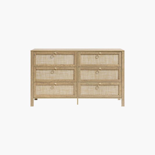 Terra 6-Drawer Dresser, Golden Handle
